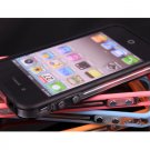 NEW Black Clear TPU Rubber Plastic Bumper Ring Case Cover with Metal Color Buttons iPhone 4 4G 4S