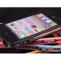 NEW Black Clear TPU Rubber Plastic Bumper Ring Case Cover with Metal Color Buttons iPhone 4 4G 4S