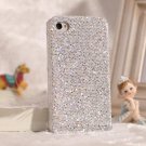 NEW Silver Bling Glitter Hard Plastic Case Cover Skin iPhone 4 4G 4S