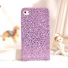 NEW Purple Bling Glitter Hard Plastic Case Cover Skin iPhone 4 4G 4S