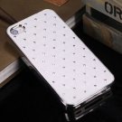 NEW Silver White Star Bling Crystal Rhinestone Plastic Hard Case Cover iPhone 4 4G 4S