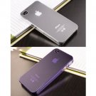 2 x Purple and White Ultra Thin 0.5mm Plastic Clear Hard Back Case Cover iPhone 4 4G 4S