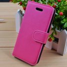 NEW Pink PU Leather Deluxe Wallet Case Pouch Flip Cover for Apple iPhone 5 5G