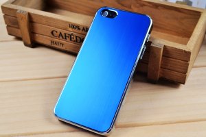 NEW Blue Ultra Thin High Luxury Metal Shell Brushed Skin Case Cover iPhone 5 5G