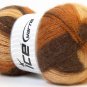 ICE Yarn Angora Multicolor Skein Lot, Brown Shades, 100 g ball / 4 Skeins per pack, Fine