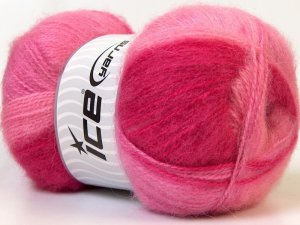 ICE Yarn Angora Multicolor Skein Lot, Pink Shades, 100 g ball / 4 Skeins per pack, Fine