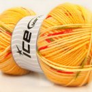 ICE Yarn Baby Design Acrylic Skein Lot, Yellow Red Orange Green Gold, 100 g ball / 4 Skeins