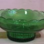 Vintage E.O. BRODY CO. PEDESTAL CANDY DISH, Green Glass, Excellent Condition