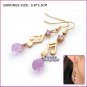 Purple Zircon Music Note Gold Tone Earrings