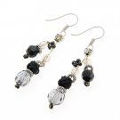 Black and Clear Bead Earrings