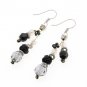 Black and Clear Bead Earrings