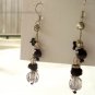 Black and Clear Bead Earrings
