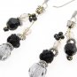 Black and Clear Bead Earrings