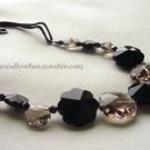 Sophisticated Black Crystal Snowflake Necklace
