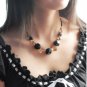 Sophisticated Black Crystal Snowflake Necklace