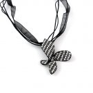 Sparkling Black and White Butterfly Necklace