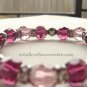 Pink and Maroon Crystal Elastic Bracelet