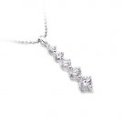 Sterling Silver Zircon Drop Necklace