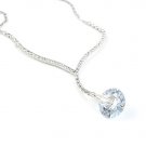 Simply Elegant Silver Tone Zircon Necklace