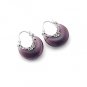 Elegant Sterling Silver Austrian Amethyst Moon Shape Earrings