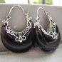 Elegant Sterling Silver Austrian Amethyst Moon Shape Earrings