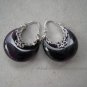 Elegant Sterling Silver Austrian Amethyst Moon Shape Earrings