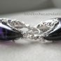 Elegant Sterling Silver Austrian Amethyst Moon Shape Earrings