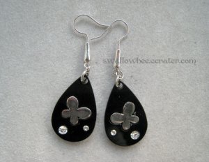 Black Butterfly Drop Earrings