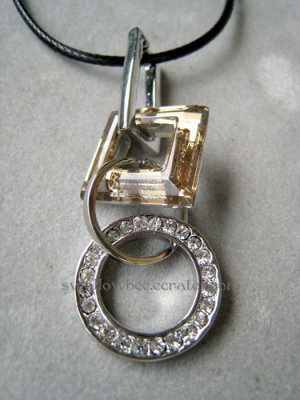 Goldenrod Rhinestone Love Ring Necklace