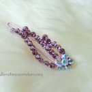 Purple Flower Sparkling Hair Clip