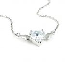 Angel's Heart Zircon Silver Tone Necklace