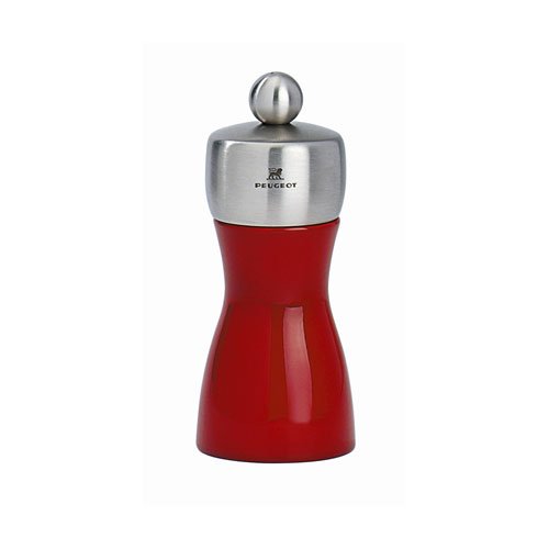 Peugeot Fidji Wood Pepper Mill 12cm4.75". Red Lacquer