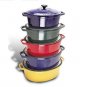 Chasseur Enamel Cast-Iron Oval Dutch Oven 4-1/4Qt RED