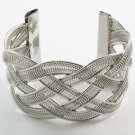 Silver Braided Cuff Bracelet