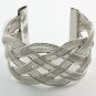 Silver Braided Cuff Bracelet