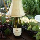 Wine Bottle lamp with cream shade