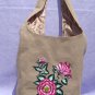 Crossbody Hobo Bag with Magenta and White Flowers