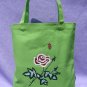 Green Tote with Red Rose and a Ladybug