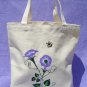 Canvas Tote Bag With Lavender Morning Glories