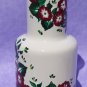 White Vase With Warm Burgundy Flowers