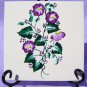Painted Ceramic Trivet with Purple Folwers