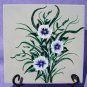 Tile Trivet With Blue Flowers