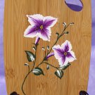 Bamboo Trivet with Painted Flowers