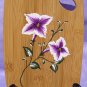 Bamboo Trivet with Painted Flowers