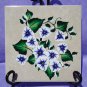 Ceramic Trivet With Blue and White Flowers
