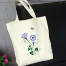 Canvas Tote Bag With Lavender Morning Glories