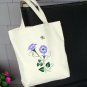Canvas Tote Bag With Lavender Morning Glories