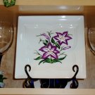 Decorative Butterfly Plate with Painted Flowers