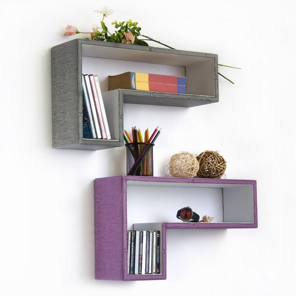 TRIWS092GUN [ZebraStripe] GunShaped Wall Shelf / Bookshelf