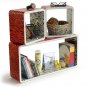 TRI-WS140-REC [Vivid Zebra Stripe] Rectangle Leather Wall Shelf / Bookshelf / Floating Shelf (Set of